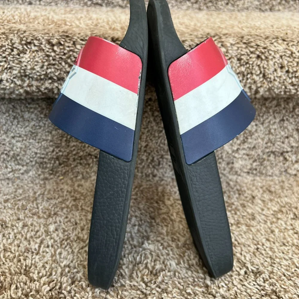 MONCLER Men's Rubber Colorblock Pattern Slides- - Picture 10 of 15